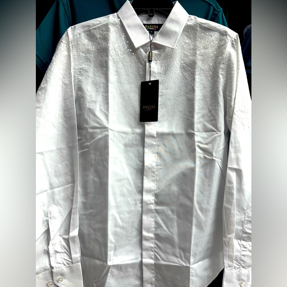 Fashionable men white dressy shirt